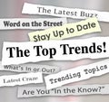 The Top Trends Hot New Ideas Latest Fads Fashion Ideas Innovatio Royalty Free Stock Photo