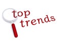 Top trends with magnifying glass