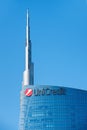 Top of UniCredit building in Milan, Italy