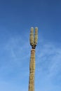The top of a tall Saguaro Cactus against a blue sky with white wispy clouds in Arizona Royalty Free Stock Photo