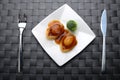 Top view of Abalone servings in a resturant Royalty Free Stock Photo