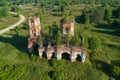 Top view of the abandoned ancient Kazan Church. Novgorod region