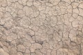 Top view of abstract, cracked, brown earth