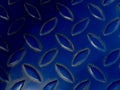 Top view, Abstract stainless steel plate diamond pattern painted dark blue color texture background for graphic design or stock Royalty Free Stock Photo