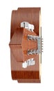 Top view of acoustic guitar on white Royalty Free Stock Photo