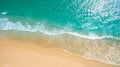 Top view aerial image from drone of an stunning beautiful sea landscape beach with turquoise water with copy space for your text.B Royalty Free Stock Photo