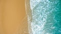 Top view aerial image from drone of an stunning beautiful sea landscape beach with turquoise water with copy space for your text. Royalty Free Stock Photo