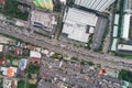 Top view aerial view of modern condominium building with house a Royalty Free Stock Photo