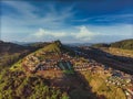 Top view aerial photo from flying drone of Doi Mon Jam Camping Tent Tourist attractions in Mae Rim District Chiangmai Province