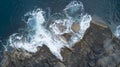 Top view aerial photo from flying drone of islands, ocean turquoise water. vacation concept Royalty Free Stock Photo