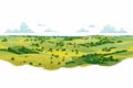 top view aerial shot of field vector flat isolated illustration