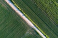 Top view of agricultural parcels