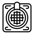 Top view air fryer icon outline vector. Oven cook