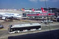 Top view on aircraft in Istanbul Ataturk Airport