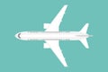 Top view of airplane vector illustration isolated