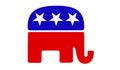 Top view of American Republican party, USA flag, no flagpole. Plane design, layout. Flag background