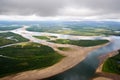 Top view of the Anadyr River Royalty Free Stock Photo