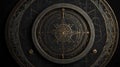 top view of an ancient alchemy magic circle with grey ai generated Royalty Free Stock Photo