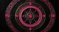 top view of an ancient alchemy magic circle with pink ai generated Royalty Free Stock Photo