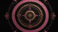 top view of an ancient alchemy magic circle with pink ai generated Royalty Free Stock Photo