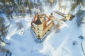 Top view of the ancient castle Beep, February day. Pavlovsk