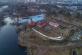 Top view of the ancient fortress of Korela. Priozersk