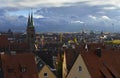Top view of the ancient part of Nuremberg. Royalty Free Stock Photo