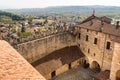 Top view of the ancient Rocca Borromeo of Angera castle, Italy