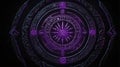 top view of an ancient runic magic circle with purple ai generated Royalty Free Stock Photo