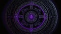 top view of an ancient runic magic circle with purple ai generated Royalty Free Stock Photo