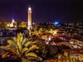 Top view of Antalya cityscape at night, Turkey Royalty Free Stock Photo