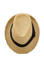 Top view of antique straw hat