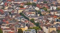 Top view of apartment buildings from the Wilhelminian period in a large German city Royalty Free Stock Photo