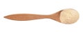 Top view of apple pectin powder in wood spoon