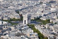 Top view Arch of Triumph and Etoile square Paris Royalty Free Stock Photo