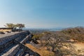 Top view of the area and the ruined ancient step pyramids on top