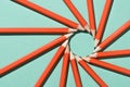 top view of arranged graphite pencils making circle Royalty Free Stock Photo