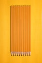 top view of arranged graphite pencils placed in row Royalty Free Stock Photo