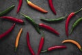 Top view arrangement chili peppers. High quality and resolution beautiful photo concept Royalty Free Stock Photo