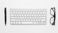 Top view arrangement with keyboard. High quality and resolution beautiful photo concept Royalty Free Stock Photo