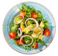 Top view of arugula salad with avocado Royalty Free Stock Photo