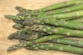 Garden asparagus closeup on top view