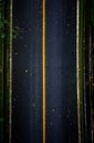 Top view of asphalt texture background. Empty road from top view.