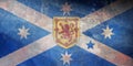 Top view of Australian Scottish heritage, Australia retro flag with grunge texture. Australian patriot and travel concept. no