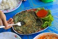 Thai omelet with Suaeda maritima leaves