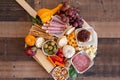 Top view of autumn charcuterie board Royalty Free Stock Photo