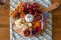 Top view of an autumn charcuterie board Royalty Free Stock Photo