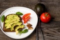 Top view of an avocado sandwich