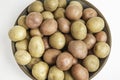 Top View Of Baby Potatoes In A Ceramic Bowl Royalty Free Stock Photo