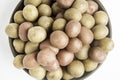 Top View Of Baby Potatoes In A Ceramic Bowl Royalty Free Stock Photo